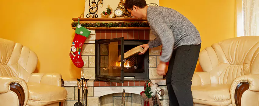 Rusted Metal Fireplace Restoration in Stafford, Texas